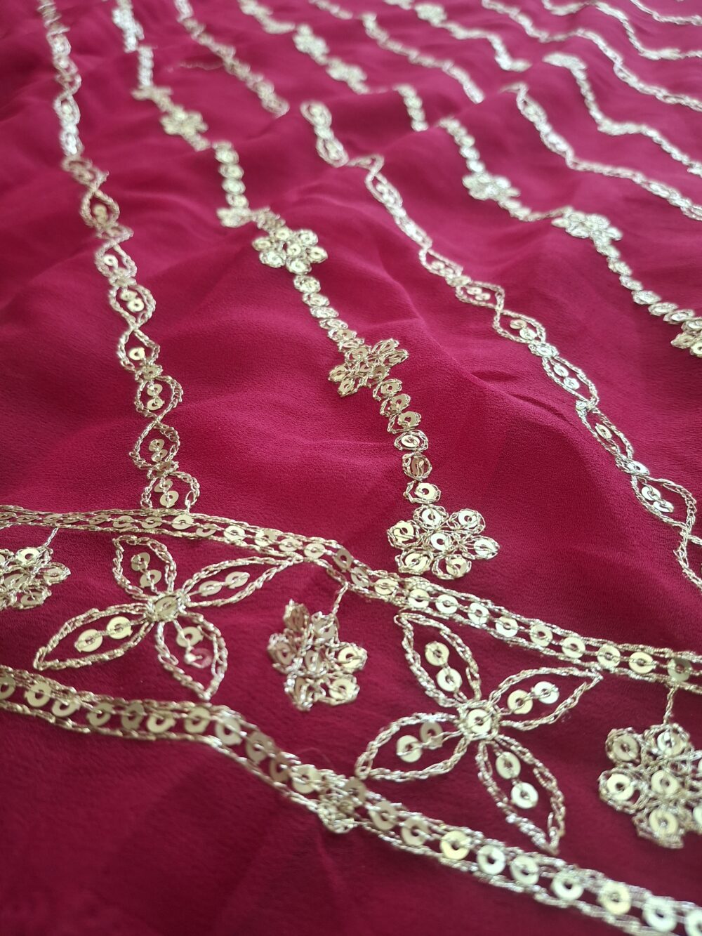 Rajwadi Saree With Jaal Work Broder And Jari Work (With Blouse) - Image 3