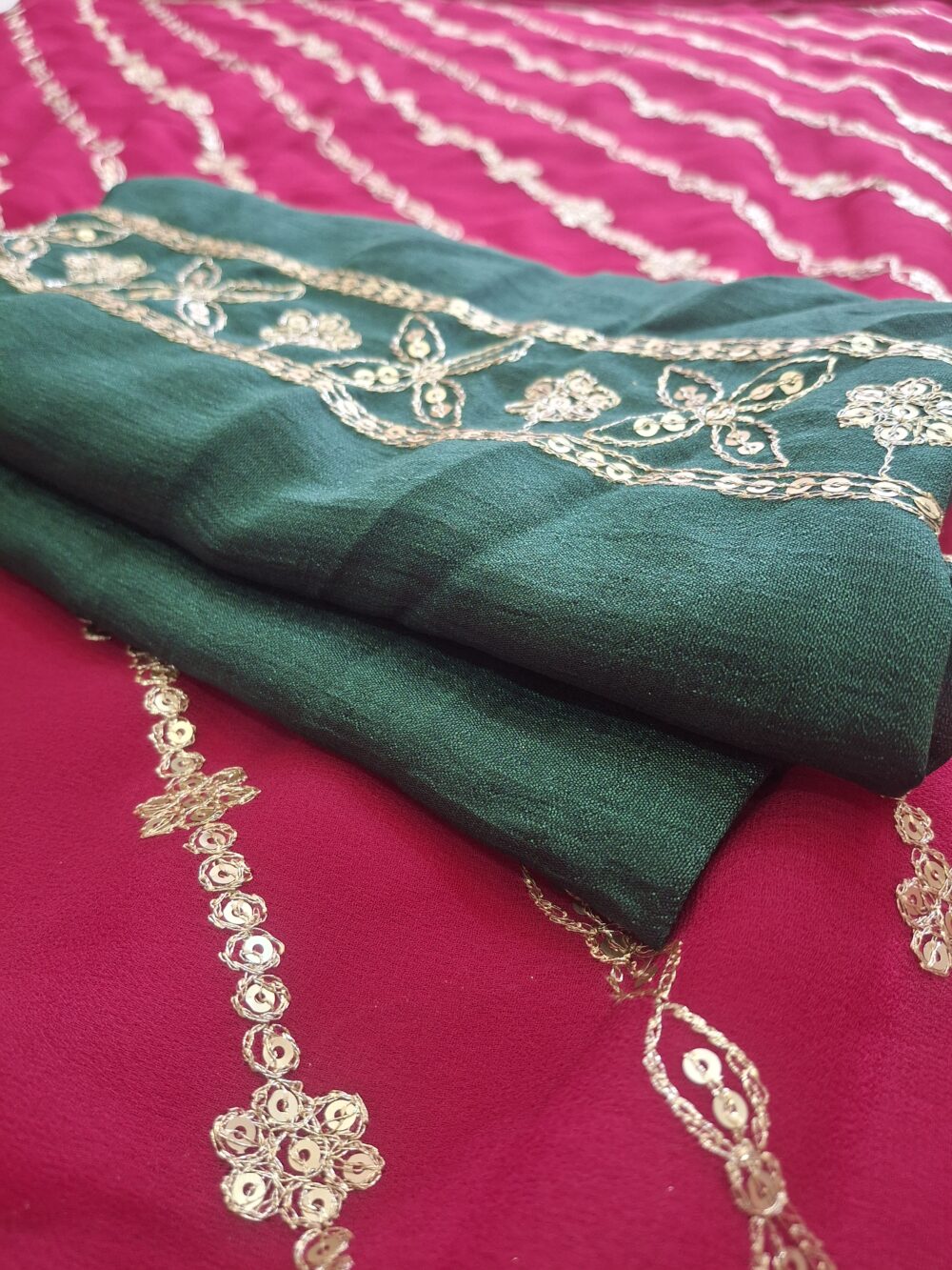 Rajwadi Saree With Jaal Work Broder And Jari Work (With Blouse) - Image 4