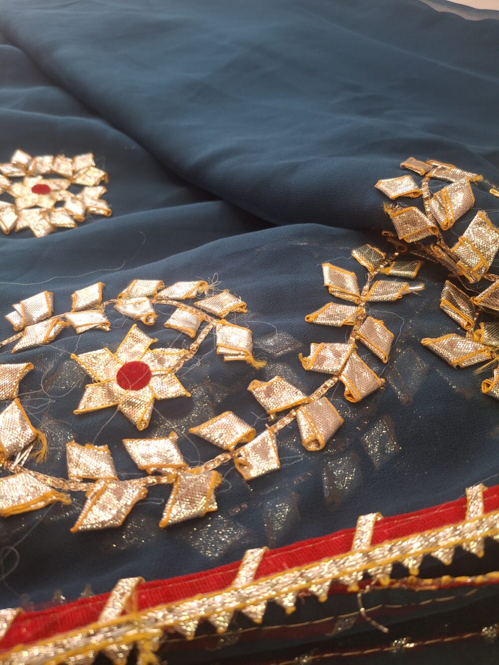Kachi Gota Work Party Wear Saree - Image 4