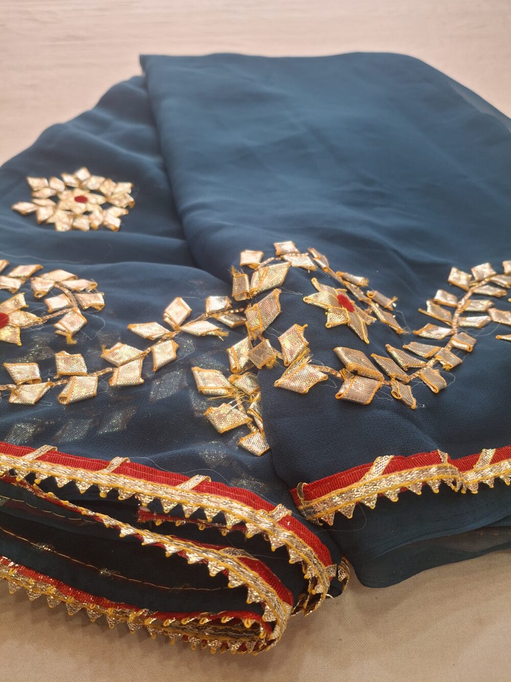 Kachi Gota Work Party Wear Saree - Image 3