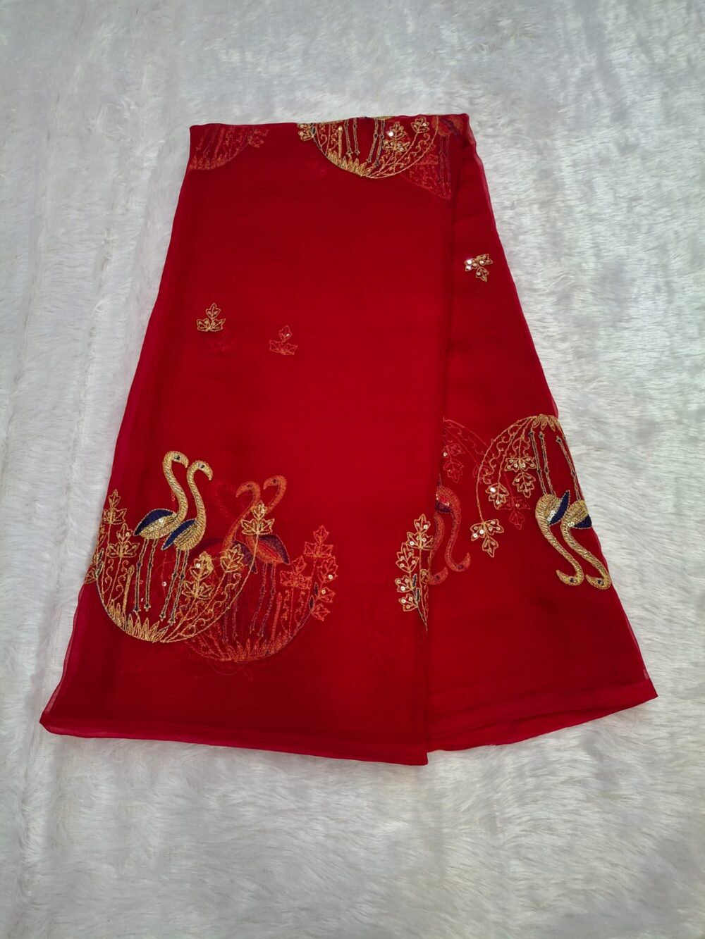 🌸 Royal Georgette Traditional Saree with All Over Butti | Washable | Without Blouse 🌸 - Image 10