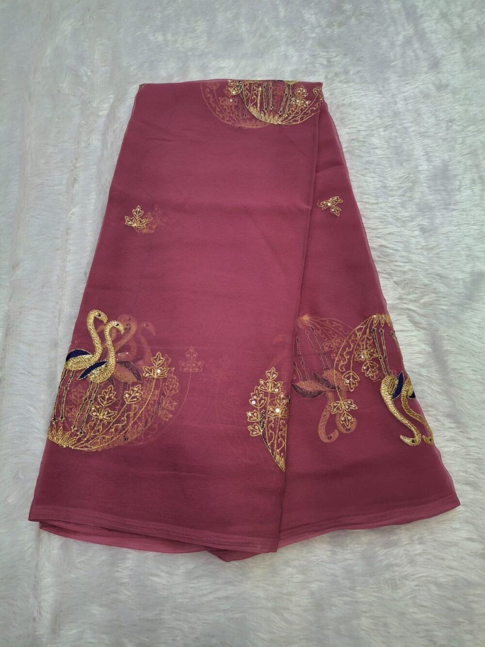 🌸 Royal Georgette Traditional Saree with All Over Butti | Washable | Without Blouse 🌸 - Image 8