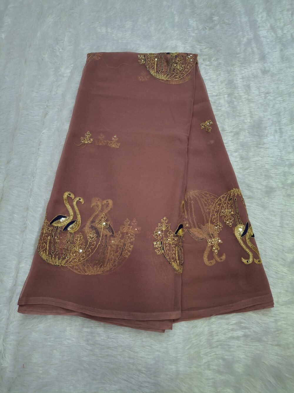 🌸 Royal Georgette Traditional Saree with All Over Butti | Washable | Without Blouse 🌸 - Image 9