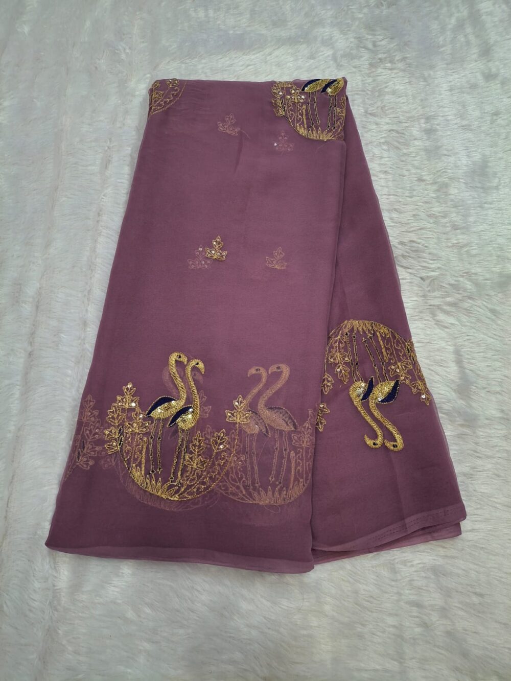 🌸 Royal Georgette Traditional Saree with All Over Butti | Washable | Without Blouse 🌸 - Image 7