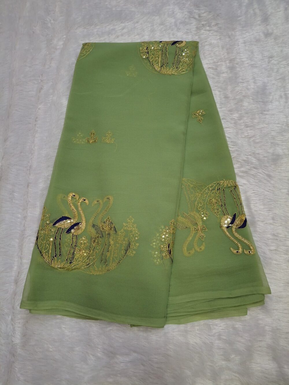 🌸 Royal Georgette Traditional Saree with All Over Butti | Washable | Without Blouse 🌸 - Image 4