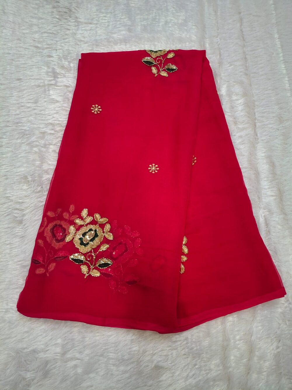 🌸 Party Wear Rajwadi Saree in Royal Georgette with Cut Dana Work & Blouse 🌸 - Image 6