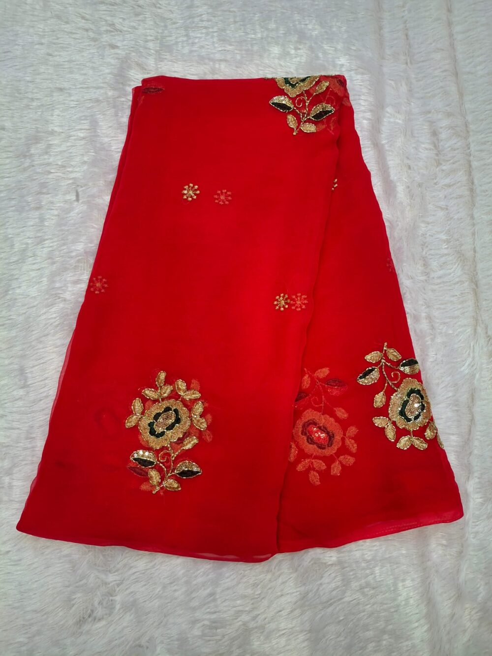🌸 Party Wear Rajwadi Saree in Royal Georgette with Cut Dana Work & Blouse 🌸 - Image 5