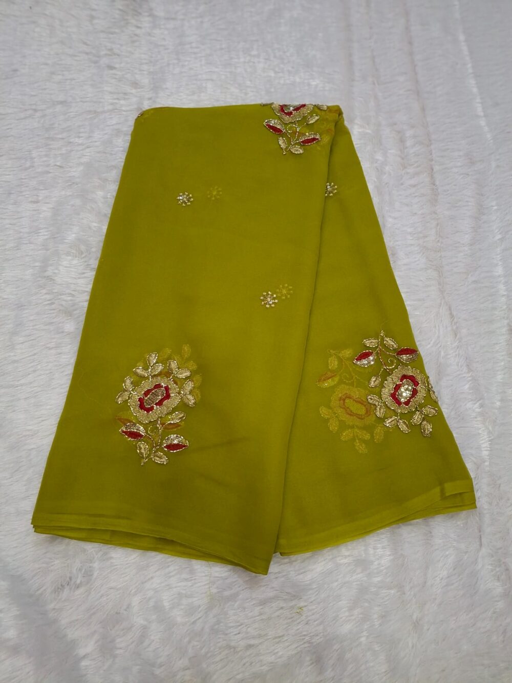 🌸 Party Wear Rajwadi Saree in Royal Georgette with Cut Dana Work & Blouse 🌸 - Image 4