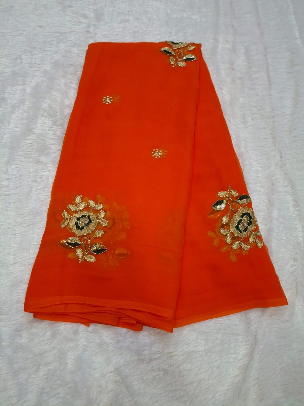 🌸 Party Wear Rajwadi Saree in Royal Georgette with Cut Dana Work & Blouse 🌸 - Image 3