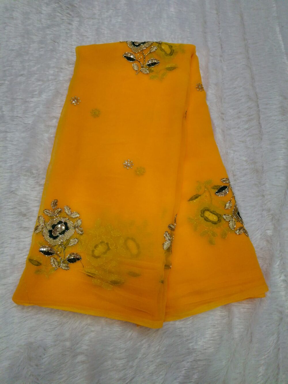 🌸 Party Wear Rajwadi Saree in Royal Georgette with Cut Dana Work & Blouse 🌸 - Image 7