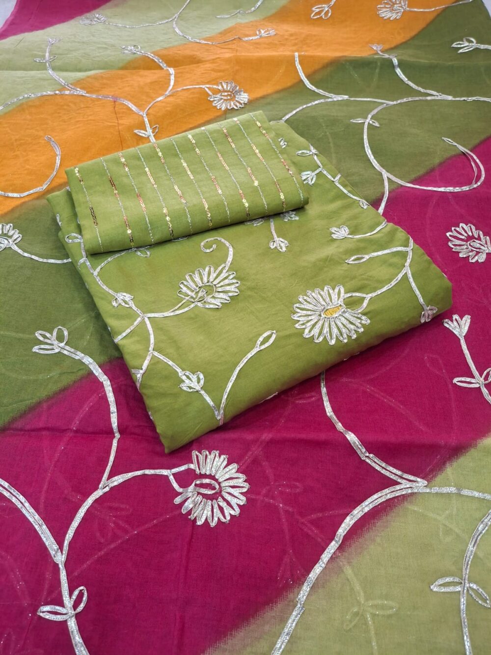 🌸 Cotton Rajputi Suit with All Over Kaachi Gota Work | Jari Sequence | Magji Available | Odna with Full Gota 🌸 - Image 9