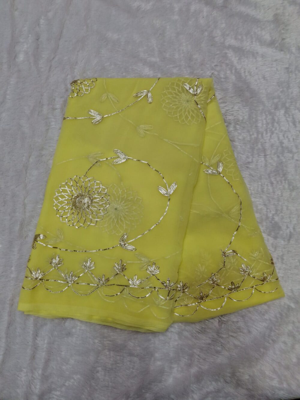 | Party Wear Royal Georgette Fabric Saree |Kachi Gota Work | - Image 3