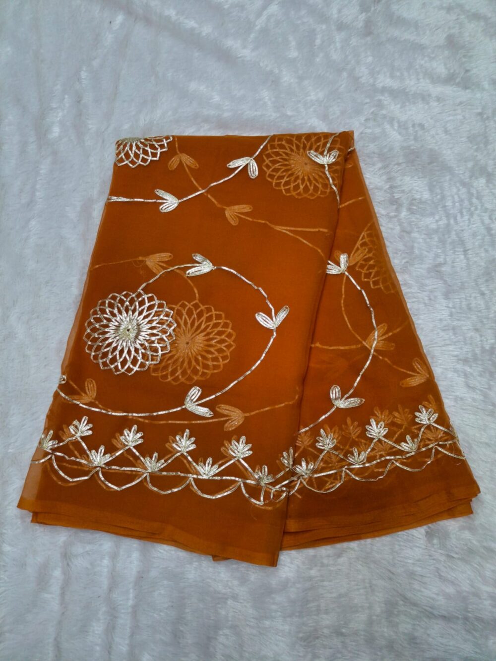 | Party Wear Royal Georgette Fabric Saree |Kachi Gota Work | - Image 4