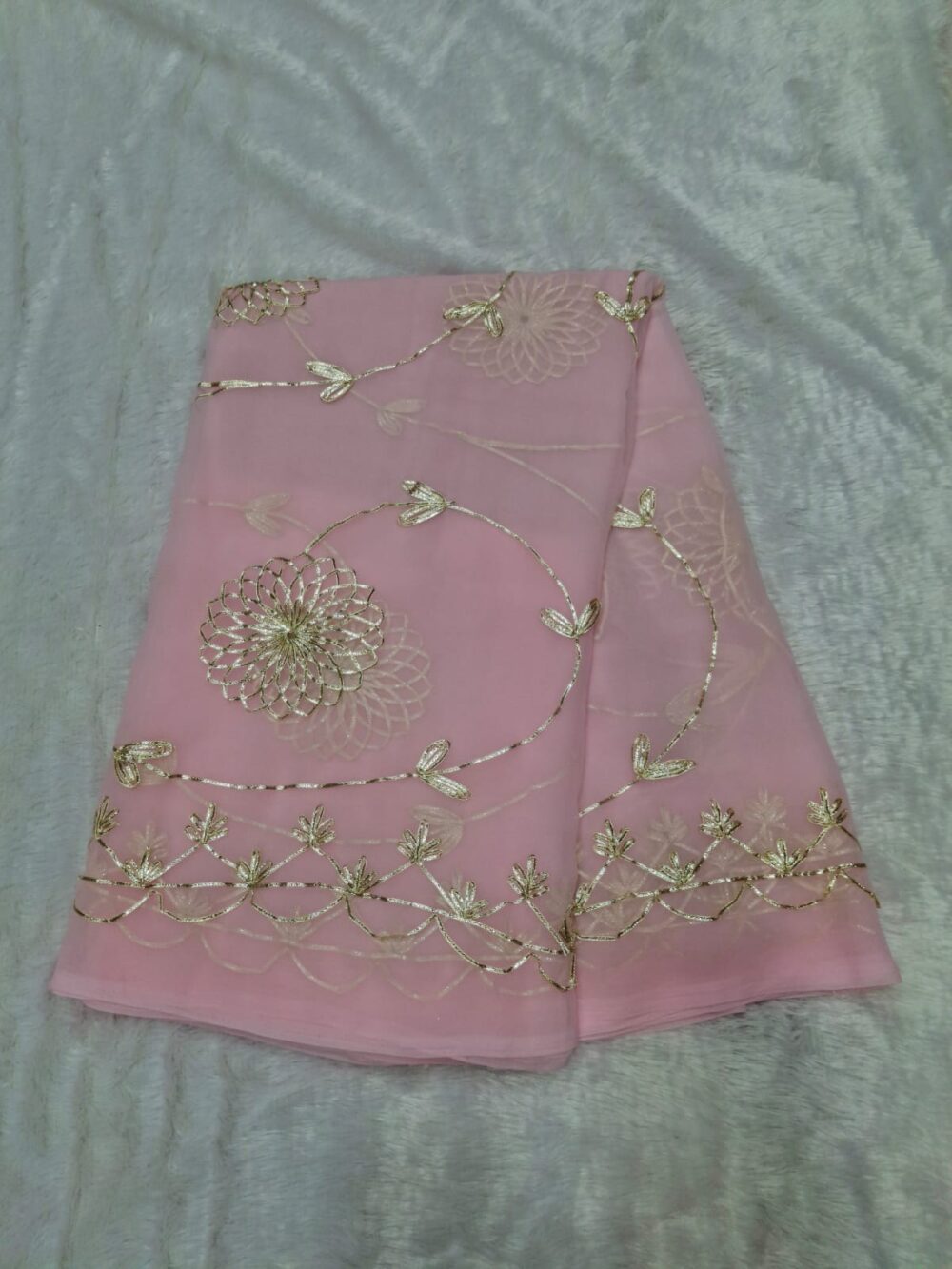 | Party Wear Royal Georgette Fabric Saree |Kachi Gota Work | - Image 6