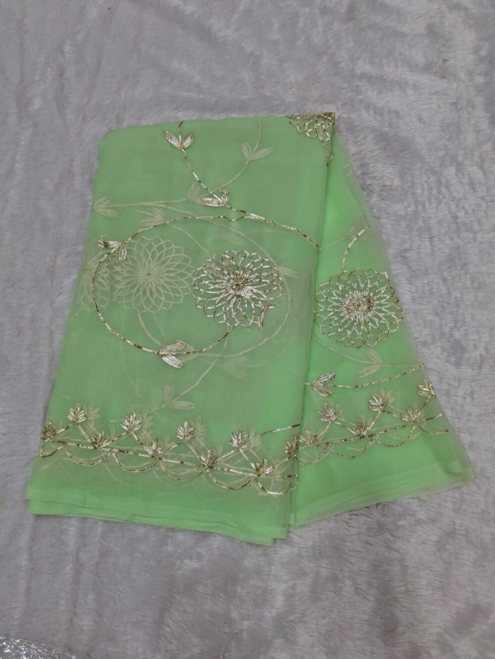 | Party Wear Royal Georgette Fabric Saree |Kachi Gota Work | - Image 7