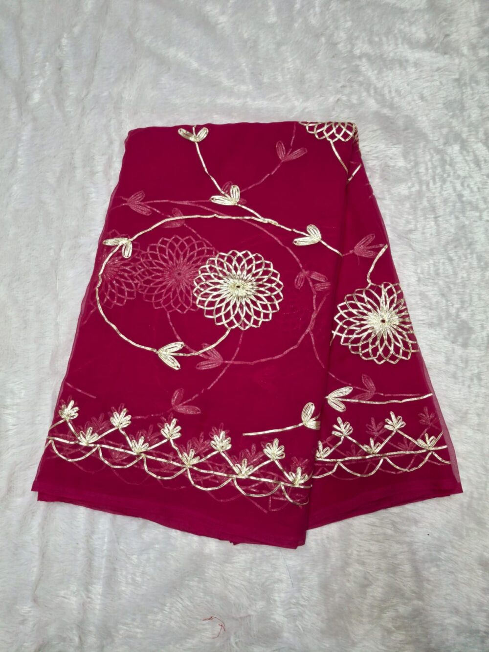 | Party Wear Royal Georgette Fabric Saree |Kachi Gota Work | - Image 8
