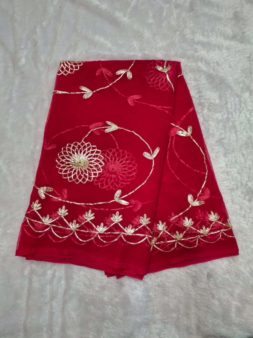 | Party Wear Royal Georgette Fabric Saree |Kachi Gota Work | - Image 9