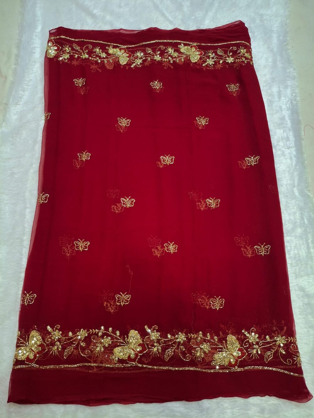 🌸 Party Look Saree in Royal Georgette | With Blouse | Four-Side Border 🌸 - Image 3