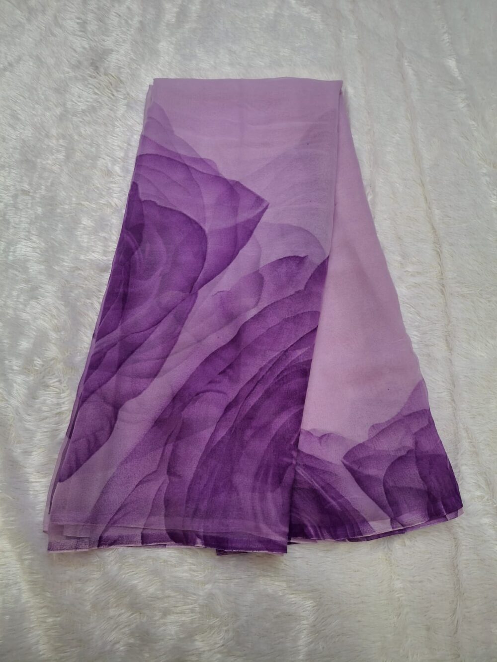 🌸 Royal Georgette Saree | Flower Print | Without Blouse 🌸 - Image 3