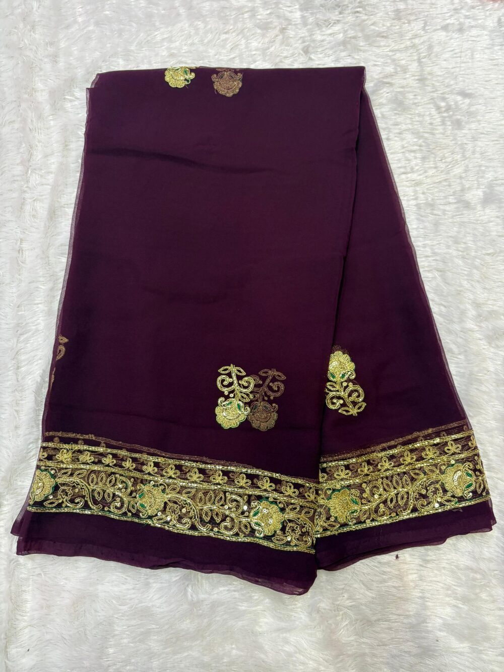 Dazzling Cut Dana Work Georgette Saree - All Over Butta 💎 - Image 6