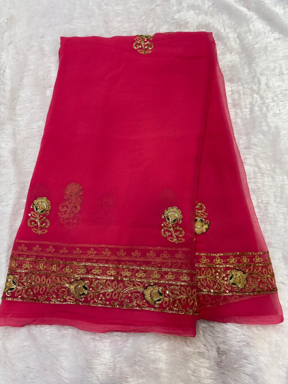 Dazzling Cut Dana Work Georgette Saree - All Over Butta 💎 - Image 5