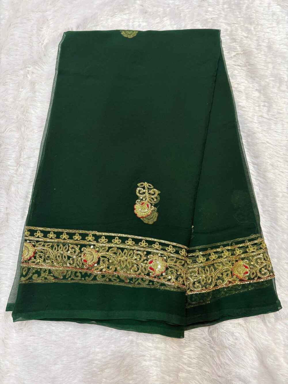 Dazzling Cut Dana Work Georgette Saree - All Over Butta 💎 - Image 4