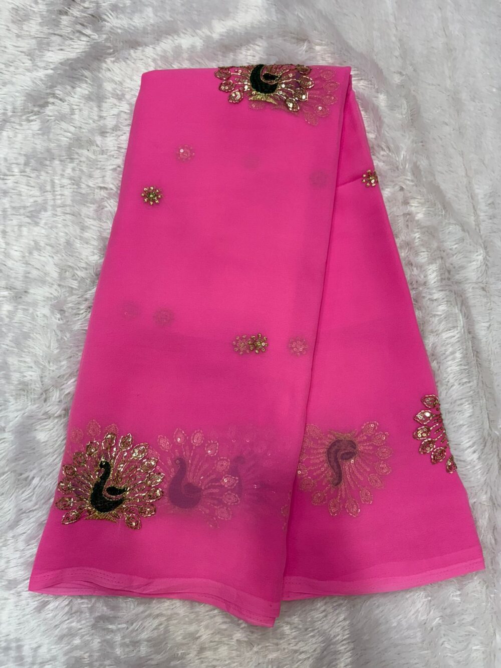 Handcrafted Cut Dana Butta Saree in Royal Georgette💎 - Image 7