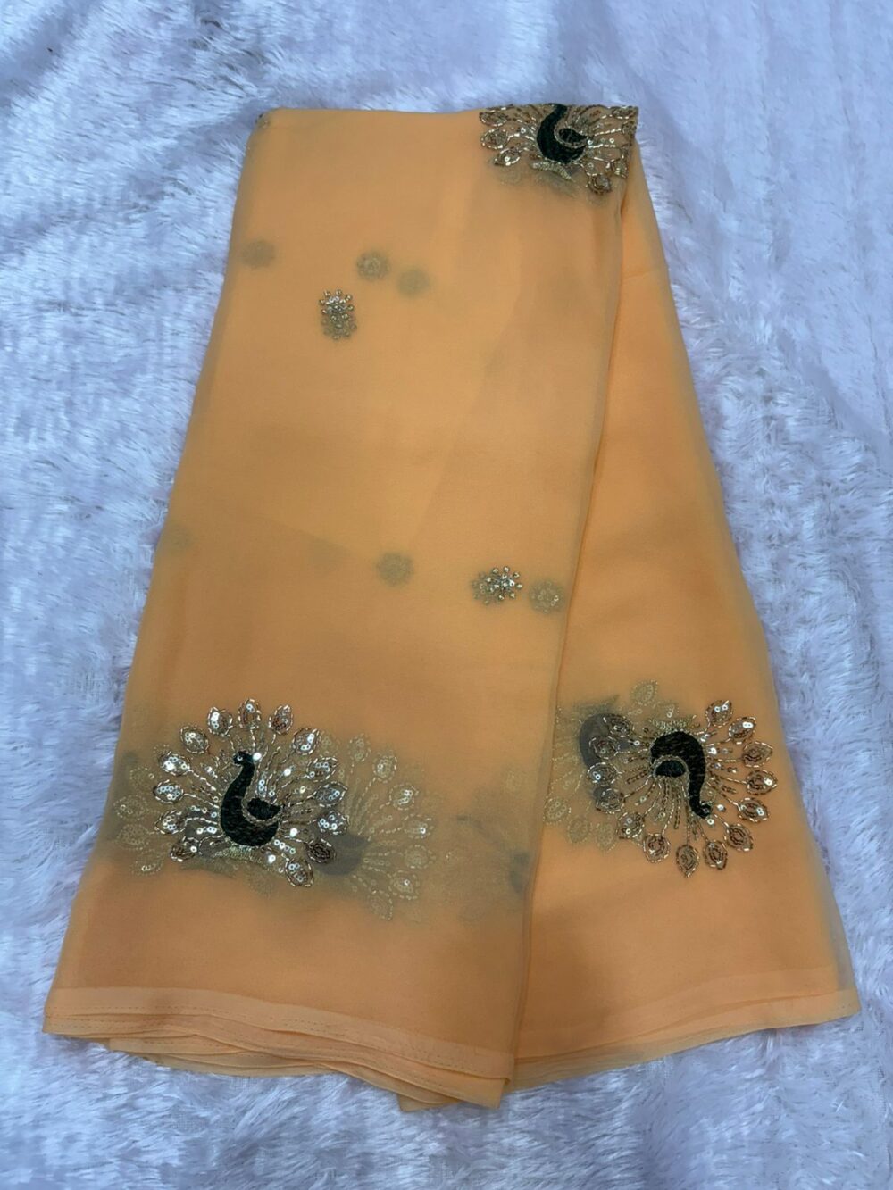 Handcrafted Cut Dana Butta Saree in Royal Georgette💎 - Image 6
