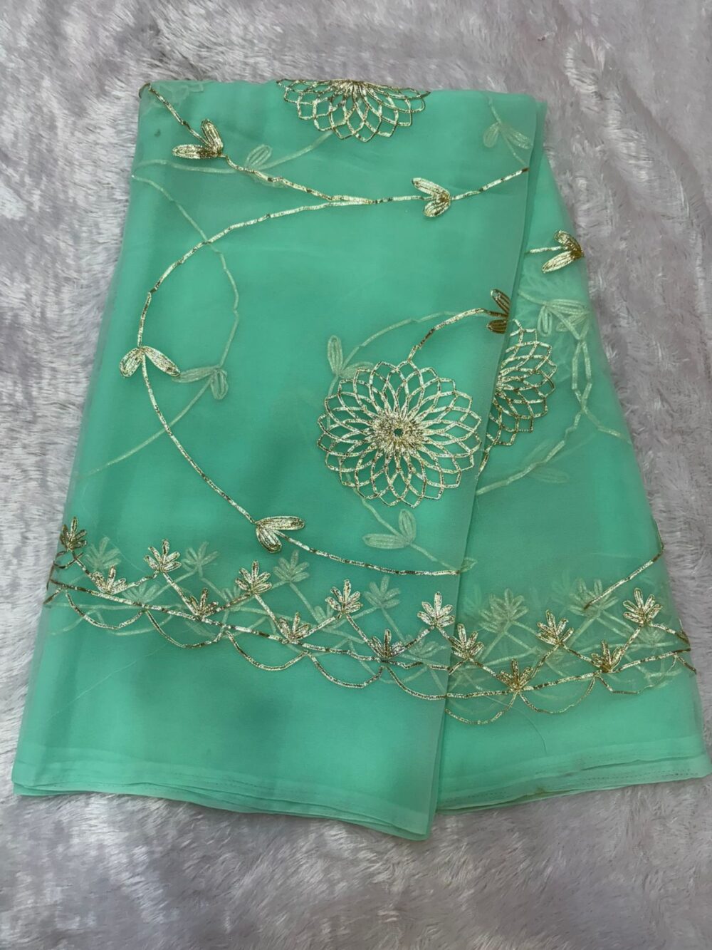 Handcrafted Kaachi Gota Full Jaal Saree (Royal Georgette) - Image 8