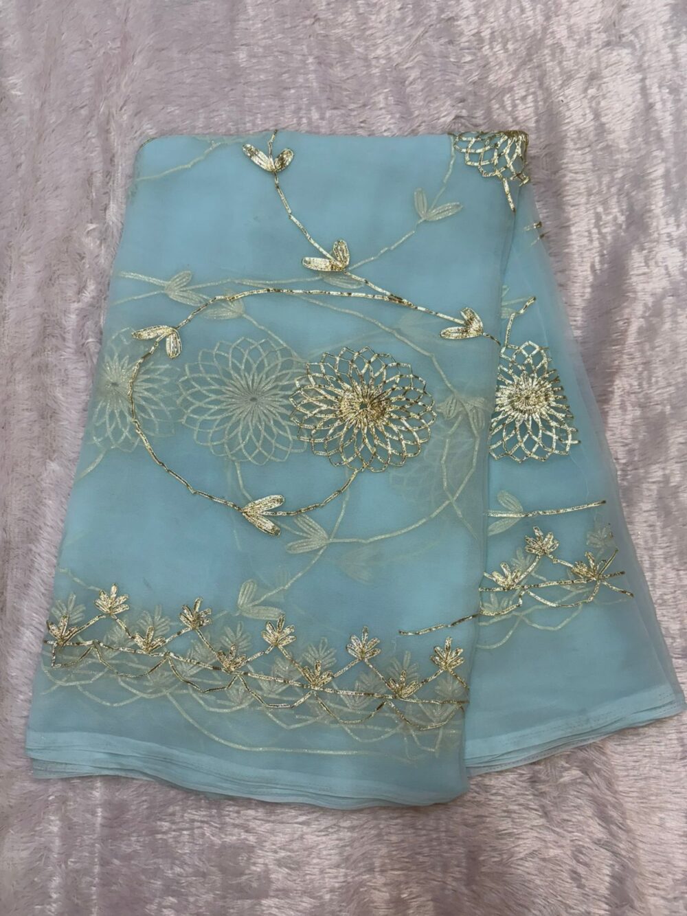 Handcrafted Kaachi Gota Full Jaal Saree (Royal Georgette) - Image 3