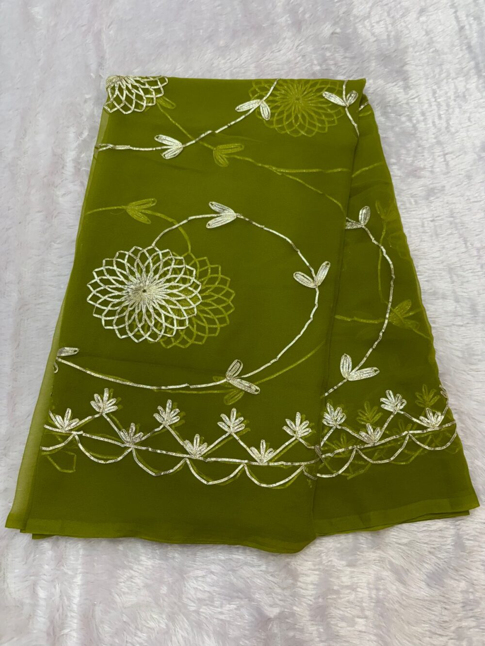 Handcrafted Kaachi Gota Full Jaal Saree (Royal Georgette) - Image 15