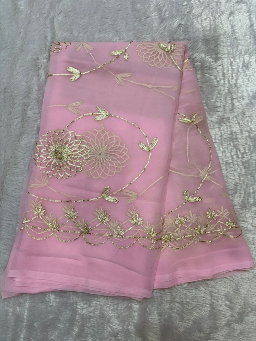 Handcrafted Kaachi Gota Full Jaal Saree (Royal Georgette) - Image 12
